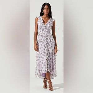 Astr The Label Allie Floral Ruffle Maxi Dress size small